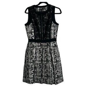 Adrianna papell black and silver metallic mini dress size 6